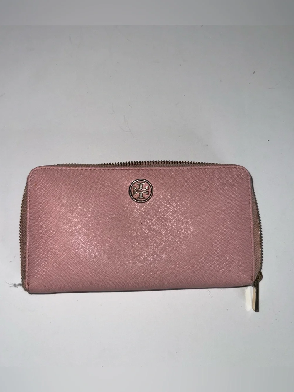 Tory Burch Blush Zip-Around Logo Wallet